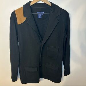Ralph Lauren Women’s Black and Brown Soft Knit Blazer, Size Small